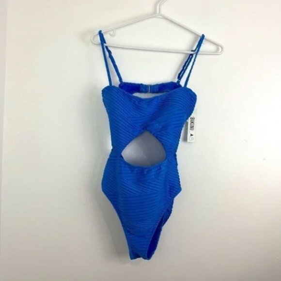 The Bikini Lab NWT Blue One Piece Cutout Bathing Suit - Picture 7 of 9